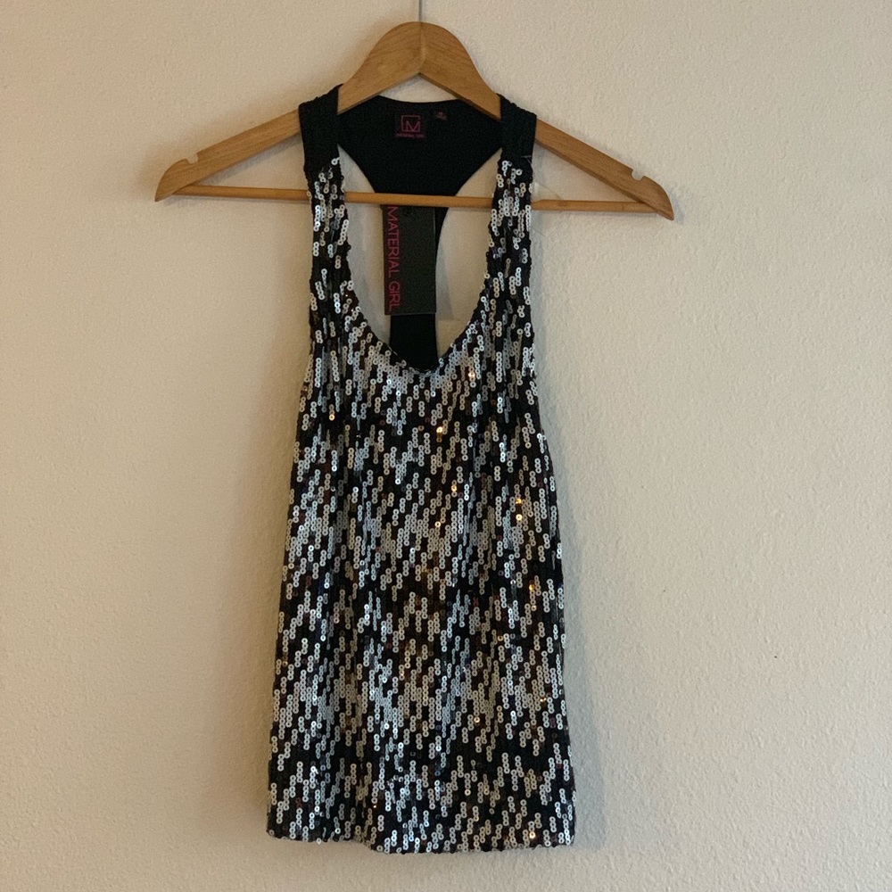 3/$15 Material Girl Sequined Racerback tank top